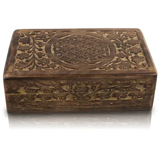 Tolle Geburtstagsgeschenkideen, handgefertigt, dekoratives Schmuckkästchen aus Holz, für Schmuck, Andenken, Schatztruhe, Schmuckhalter, Uhrenschloss, 20 x 12 cm, Geschenkidee (Antique)