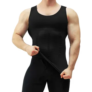 MEETYOO Kompression Tank Top Herren, Shapewear Ärmelloses Muskelshirts Gym Sport Unterhemd Männer T Shirt Bodybuilding Workout Body Shaper Oberteil