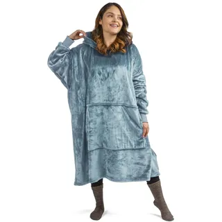 Walser Kuschelpullover, Snuggle Hoodie Decke mit Ärmeln und Kapuze, Oversize Hoodie Damen flauschig, Decken Hoodie Herren, Kuschel Decken Pulli XXL, Kuschelpulli, Blanket Hoodie 104x102 cm blau