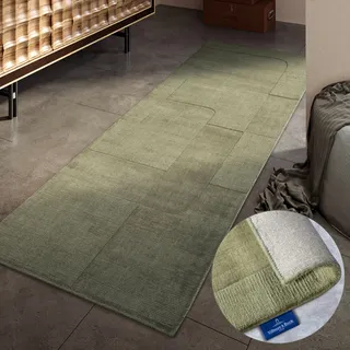 Villeroy & Boch Wollteppich »Charlotte« rechteckig 10 mm Höhe Läufer, Handgewebt, Wolle, Natur, Läufer, Wohnzimmer, Geometrie, grün