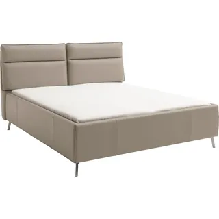 Polsterbett HOME AFFAIRE "Cozy Town", light, grau, B:226cm H:108cm L:236cm, 100% Leder, Betten, Polsterbett, inkl. 7-fache Einlegetiefenverstellung & saugroboterfreundliche Höhe