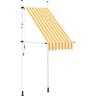 vidaXL Markise Einziehbar Manuell Wasserabweisend Balkonmarkise Klemmmarkise Garten Sonnenschutz Terrasse Balkon 100cm Orange Weiß Gestreift