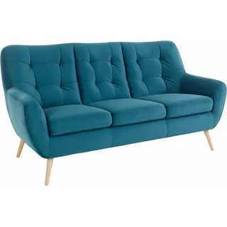 exxpo - sofa fashion Sofa Mikrofaser 3-Sitzer Blau