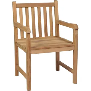 vidaXL Gartenstühle 2 Stk. mit Blauen Kissen Massivholz Teak - Blau