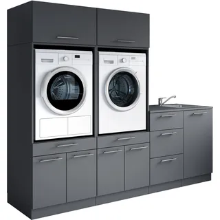 laundreezy Mehrzweckschrank-Set 236 x 200 x 68 cm Grau