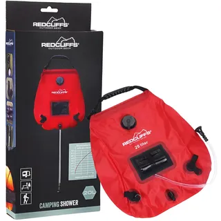 Tool & Tree Solar Campingdusche in Rot, 20 Liter, Faltbare Tasche mit Duschkopf und Wasserhahn, nachhaltige Solarenergie für Mobile Erfrischung, Perfekt für Camping, Wandern & Strandtage