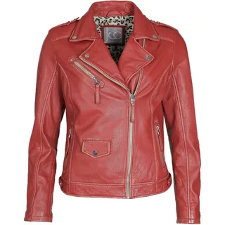 Bikerjacke JCC "Lederjacke 51300", Damen, Gr. 40, rot, Obermaterial: 100% Lammleder LEL. Futter: 100% Polyester PES., Jacken Bikerjacke