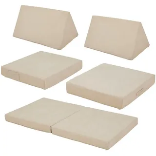 [en.casa] Kindersofa Norhulta 120 x 66 x 46 cm Textil beige