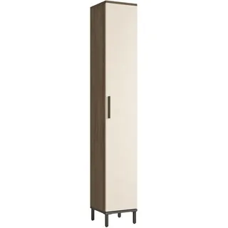 [en.casa] Lieto Hochschrank 184 x 30 x 30 cm Grau/Beige Holz