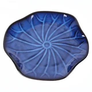 Blue Decorative Bowl 8,3" – Blaue Keramik Deko Schale für Zuhause, Moderne Obstschale für Küche, Couchtisch oder Flur, Akzent Schale & Ablageschale für Schlüssel Süßigkeiten Schmuck