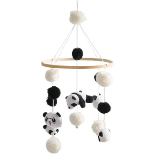 Babybett Baby Rassel Holz Geschenk, Baby Mobiles, Bettglocke Anhänger Für Babybett, Mobile Babybett, Mobile Baby Windspiele Safari, Panda Mobile Baby Windspiele Für Jungen Und Mädchen