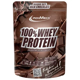 IronMaxx 100% Whey Protein Pulver 500g - Schokolade | Cremiger Eiweißshake mit BCAAs & EAAs | High Protein, Low Carb & zuckerarm | Ideal für Muskelaufbau & Fitness