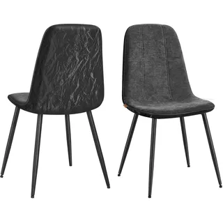 VASAGLE Esszimmerstuhl Chenille schiefergrau 2er Set