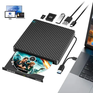 NOLYTH Externes Blu Ray Laufwerk: Slim Bluray Brenner USB C für Laptop Mac