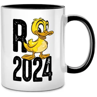 Seness Rente 2024 Ente Tasse mit Spruch, lustiges Ruhestand Geschenk für Mann Frau, Rentner Rentnerin Geschenkideen, Abschiedsgeschenk Kollegen Renteneintritt Einsteiger, Kaffeebecher Oma Opa