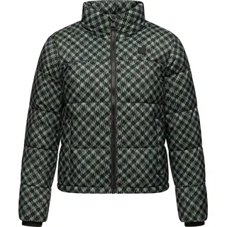Winterjacke RAGWEAR "Winterjacke Serah Print", Damen, Gr. 4XL, grün (dusty grün), Obermaterial: 100% Polyester PES.  Obermaterial: Futter: 100% Polyester PES. 100% Polyester PES., gerade hüftlang, hoch geschlossener Ausschnitt, Ärmel ohne Ärmelschlitz Rippstrickbündchen, Jacken Winterjacke, wasserdichte Winter Steppjacke mit Hahnentritt Muster