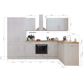 Respekta Winkelküche L-Form 310 x 172 cm Weiß