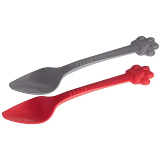 Fackelmann Tiernahrungslöffel, Plastik, Mehrfarbig, 25 x 2.5 x 2.5 cm