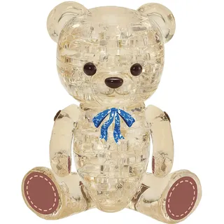 Crystal Puzzle | 3D Bär Braun | Transparentes Design | 48 Teile | Bausatz für Kinder und Erwachsene | HCM Kinzel