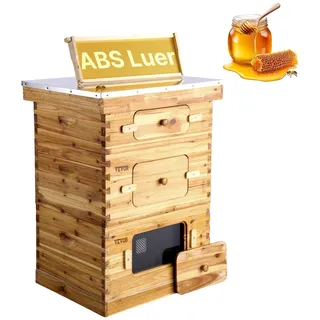 Vevor Bienenstock Zander Beute für 30 Rahmen 2 Tiefe + 1 mittelgroßer Bienenkasten