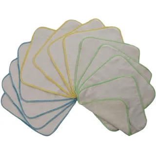 avo + cado Zweilagige Flanellwaschlappen mit Frottee - 12 Stück - Mehrweg Baby Waschlappen als Ersatz für Feuchttücher - Kleine waschbare Mini Baumwolltücher (Bunt/Sommer)