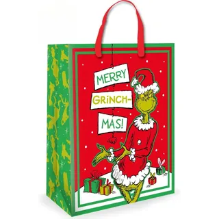 Danilo Promotions Ltd The Grinch Weihnachtstasche für Geschenke, Luxus-Geschenktüte