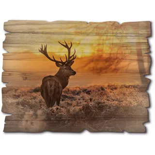Artland Holzbild »Rotwild«, Tierbilder, (1 St.) Artland Farbe Bild(er): orange