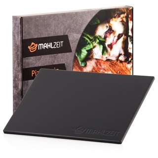 Mahlzeit Pizzastein eckig 38 x 30 cm | Steinplatte für Pizza und Flammkuchen | Cordierit Stein für Grill, Backofen, Smoker und Gasgrill | Backstein, Brotbackstein, baking stone