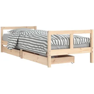 Kinderbett mit Schubladen 80x200 cm Massivholz Kiefer - Braun, Bunt