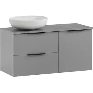 Mid.you Waschtischkombi , Grau, Platinfarben , Metall , Marmoroptik , 1 Fächer , 2 Schublade(n) Schubladen , 92.3 cm , Made in Germany , hängend , Badezimmer, Waschbecken & Armaturen, Waschtische