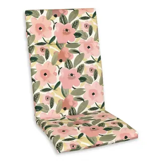 Sesselauflage , Rosa, Schwarz, Weiß, Dunkelgrün, Hellgrün, Hellrosa, Grasgrün , Textil , Floral , Füllung: Schaumstoff, Vlies,Schaumstoff, Vlies , 120x4x50 cm , Made in Germany , hochwertige Qualität , Gartenmöbel, Gartenpolster & Auflagen, Sesselauflagen