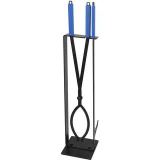 Uten Feuerhaken-Set, mit 27.17"/69cm Langem Feuerhaken und Feuerzange | Inklusive Metallständer, Robustes Kaminzubehör, Kaminbesteck, Ideal für Gemütliche Abende am Kamin, Drinnen und Draußen