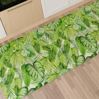 PETTI Artigiani Italiani - Teppich für Küche, rutschfest, waschbar, Läufer für Küche, Teppich, Küchenläufer, 52 x 100 cm, Design Tropical 05, 100% Made in Italy