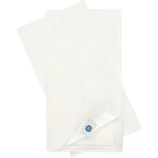 Linen & Cotton 4 x Jacquard Damast Stoffservietten/Servietten Stoff/Leinenservietten Waverly - 46% Leinen, 54% Baumwolle, Weiß/Weiss (47 x 47cm) Für Fest Hochzeit Hotel Gastronomie Catering