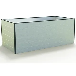 GFP Hochbeet Kräuter-Gemüse-Beet Aluminium CHRISTINA - 195x99x77cm - Aluminium eloxiert - Silber