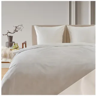 Blumtal Bettwäsche 200x200 cm im Cashmere-Touch Plüsch in Naturbelassen + Kissenbezug 80x80 2x - Bettbezug 200x200 cm Mikrofaser - Bettwäsche Set/Bettwäsche flauschig Ivory/Weiß