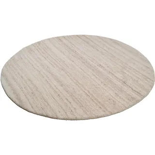 Wollteppich THEKO "Royal Berber Uni" Gr. 9, beige (natur grau), H:18mm Ø:150cm, Schurwolle, Teppiche, Wollteppich, Berber Optik, reine Wolle, ideal im Wohnzimmer & Schlafzimmer