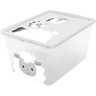 My Baby Lou Spielzeugbox , Transparent , Kunststoff , Schaf , 36x25x48.5 cm , Made in Europe , Deckel , Babymöbel & Kindermöbel, Babyzimmer, Spielzeugkisten