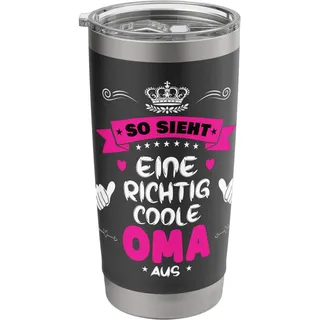Beste Oma So sieht eine richtig coole Oma aus Muttertags Doppelwandiger Edelstahl-Thermobecher