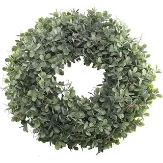 Minnhua Künstliche Türkranz Buchsbaum Türkranz Ganzjährig Kranz 47cm Dekokranz Sommer Wandkranz Frühlingstürkränze für Tür Kamin Fenster Drinnen Outdoor Wand Kamin Hochzeit Dekoration