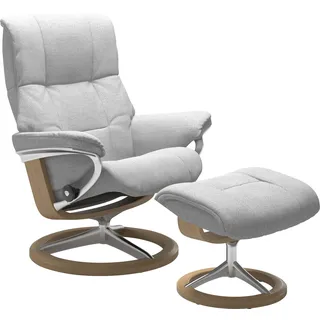 Stressless® Relaxsessel »Mayfair«, (Set, Relaxsessel mit Hocker), mit Hocker, mit Signature Base, Größe S, M & L, Gestell Eiche grau