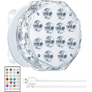 IDEFIFE 20-LED-Poolbeleuchtung Unterwasserlicht, magnetisch, wiederaufladbar, vollständig wasserdichtes Teichpaar-HF-Fernbedienung, Q-Pad, großer Magn