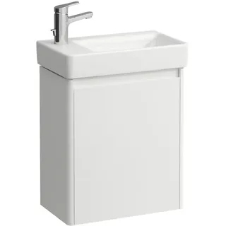 LAUFEN Komplettset 480, Pro S Handwaschbecken, 1 Hahnloch links, mit Überlauf, inklusive BASE 2.0 Waschtischunterbau, eine Tür links, 480x280x680mm, H8659652601041, Farbe: Weiß Matt