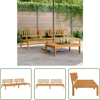 The Living Store Garten-Mittelsofas aus Paletten 2 Stk. Massivholz Akazie - Braun