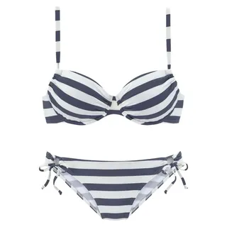 VENICE BEACH Bügel-Bikini mit gewebten Streifen, blau