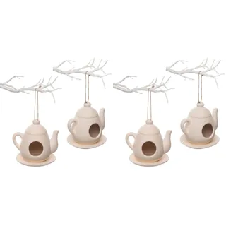 Baker Ross AR266 Ross Keramik-Futterhäuschen „Teekanne“ für Kinder als Bastel- und Deko-Idee für Jungen und Mädchen (2 Stück), Farbe - Ceramic (Packung mit 2)