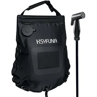 HSYFUNA Campingdusche,5 Gallonen/20L mit Temperaturanzeige Solardusche Camping,Warmwasser 45°C Camping Dusche Outdoor,für Wandern Klettern