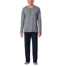 Bild Herren Schlafanzug lang Pyjamaset, Blau 110