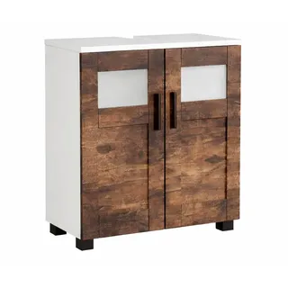 VCM Waschbeckenunterschrank Nilari 60 x 60 cm Weiß/Eichefarben