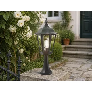 Sockelleuchte Aluminium Grün, Höhe 55cm, Laterne zur Garten Wegbeleuchtung